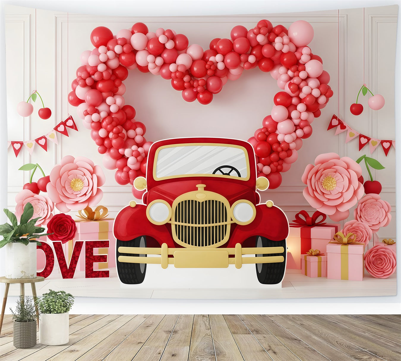 Valentines Day Photo Backdrop Vintage Car Love Display Valentine Backdrops By Magali