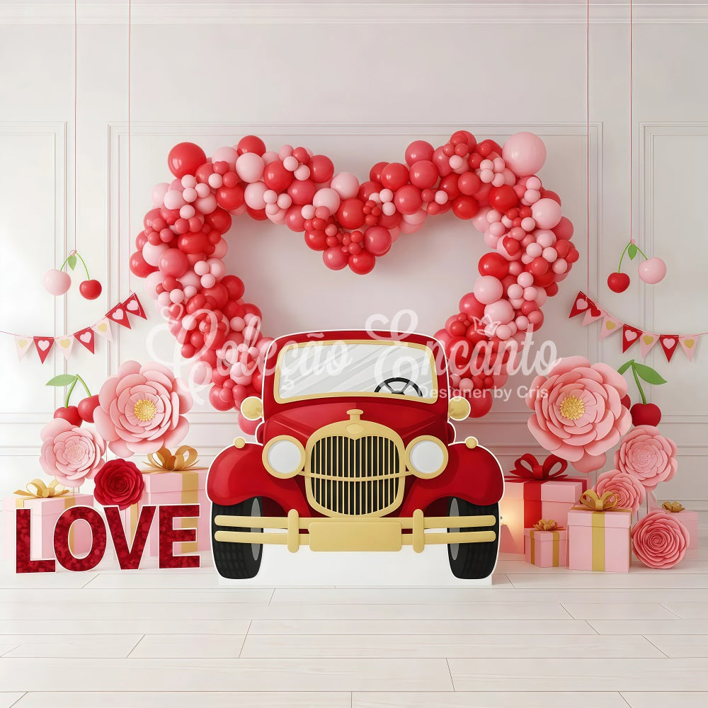 Valentines Day Photo Backdrop Vintage Car Love Display Valentine Backdrops By Magali