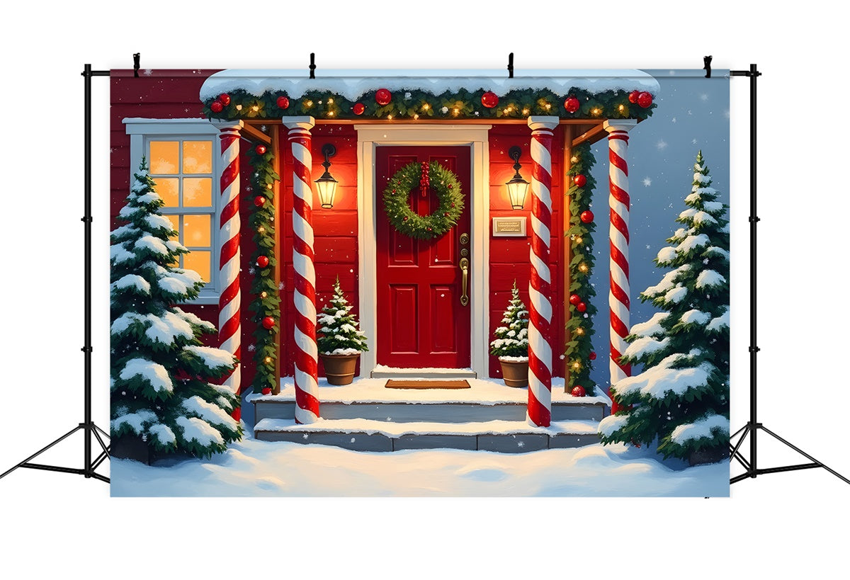 Christmas Photo Backdrops Festive Porch Decor Backdrop By Magali