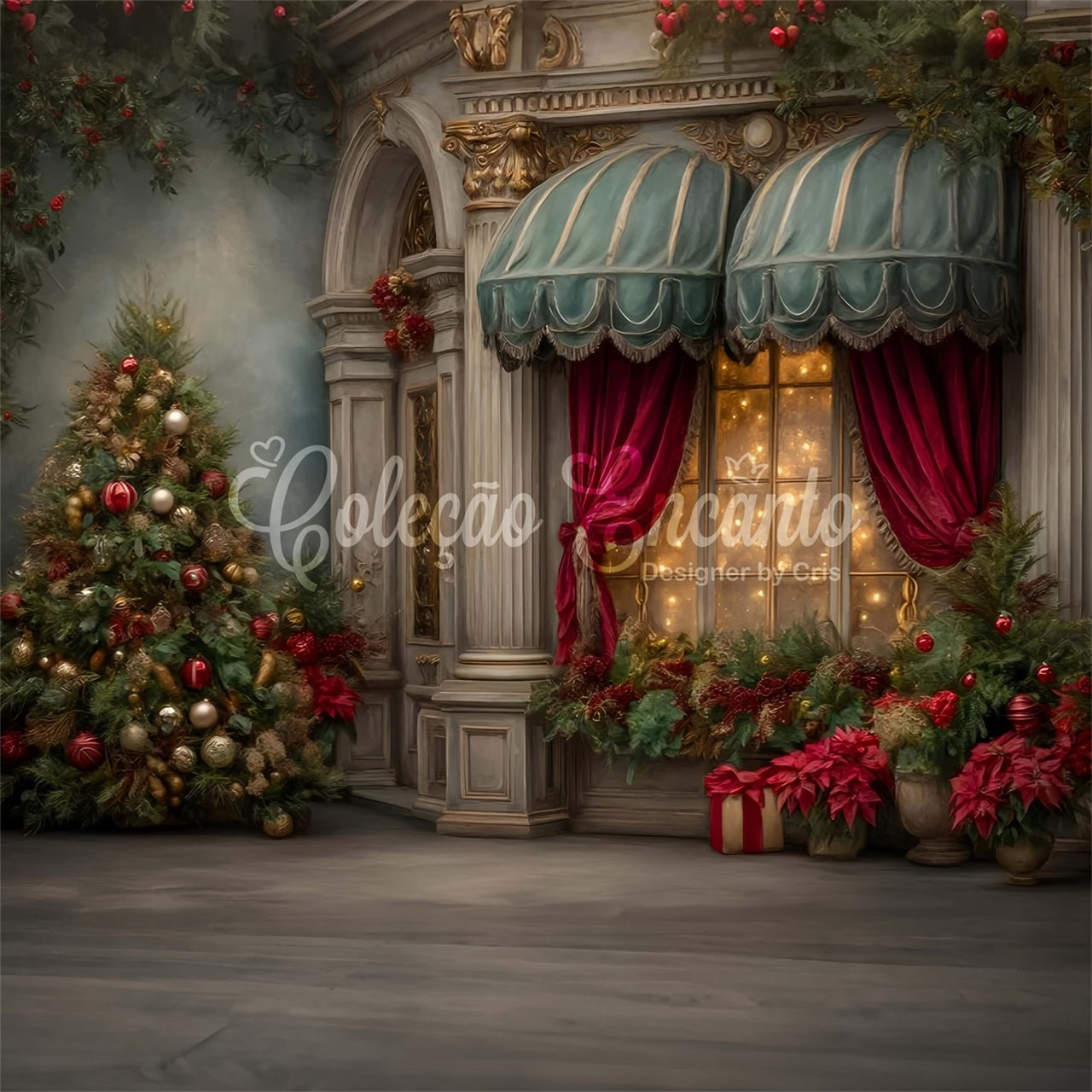 Xmas Backdrop Classical Palace Entry Backdrop By Magali