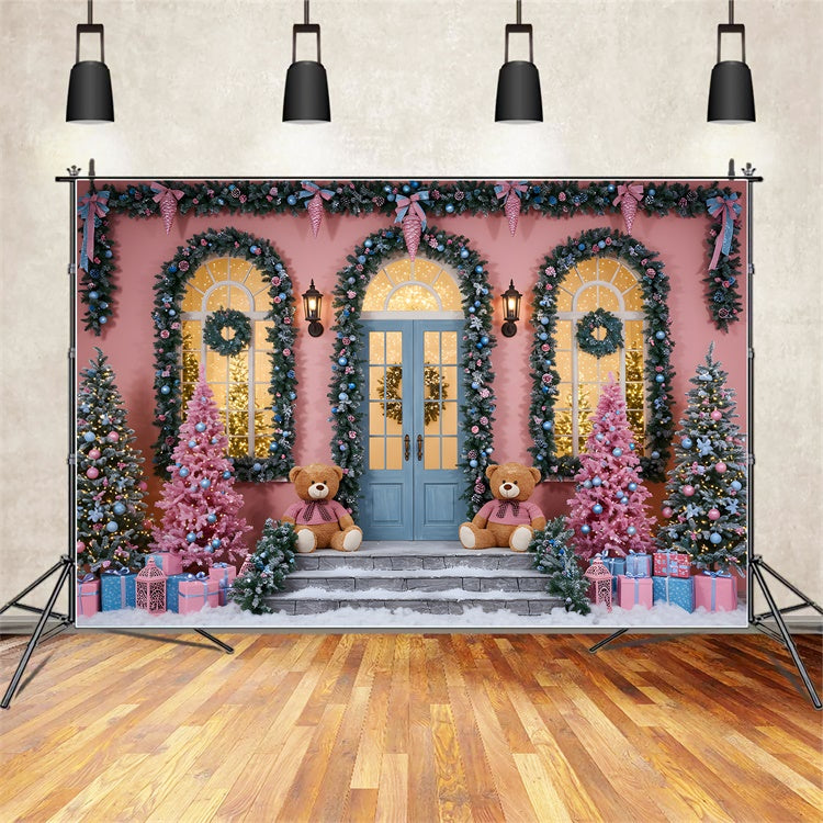 Christmas Photo Backdrops Teddy Bear Christmas Tree Backdrop By Magali