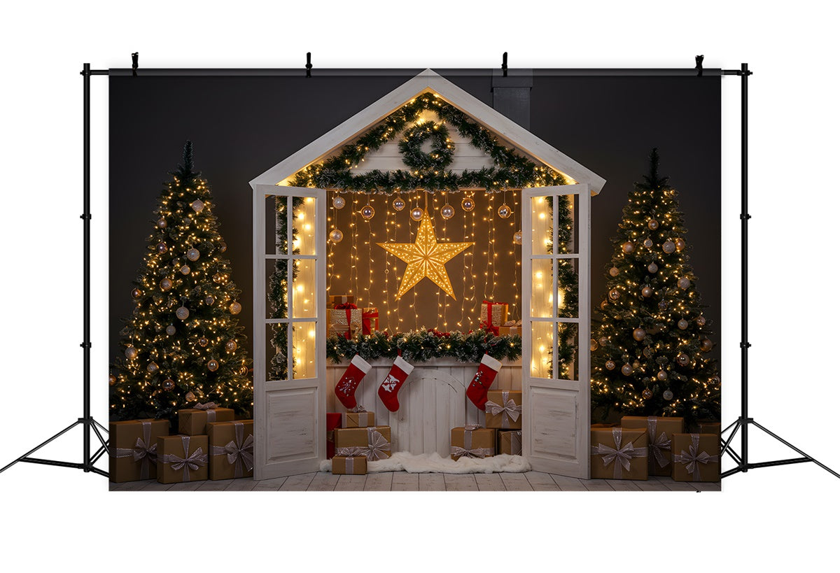 Christmas Backdrop Ideas Cozy Cottage Glowing Star Backdrop By Magali