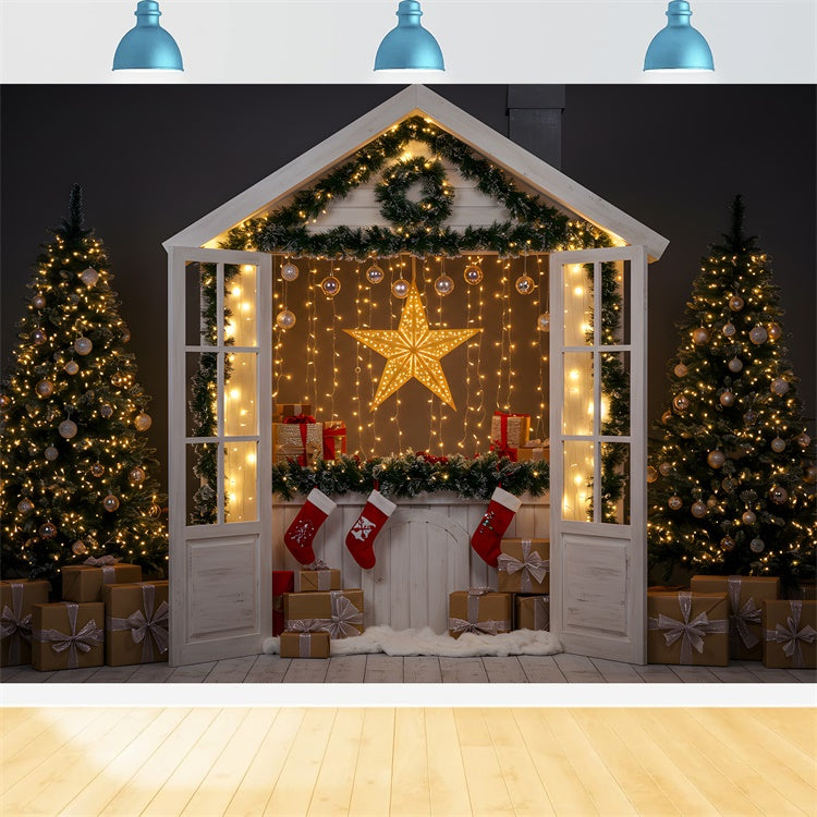 Christmas Backdrop Ideas Cozy Cottage Glowing Star Backdrop By Magali