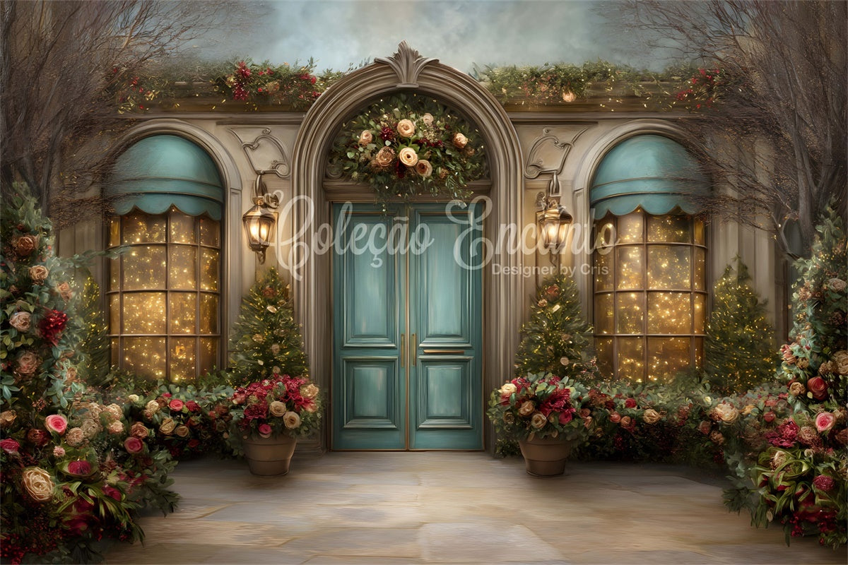 Christmas Backdrops For Photos Arched Doorway Floral Backdrop By Magali