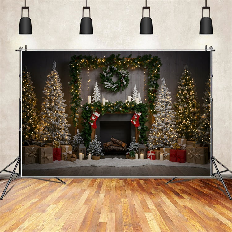 Christmas Fireplace Backdrop Fireplace Present Display Backdrop By Magali
