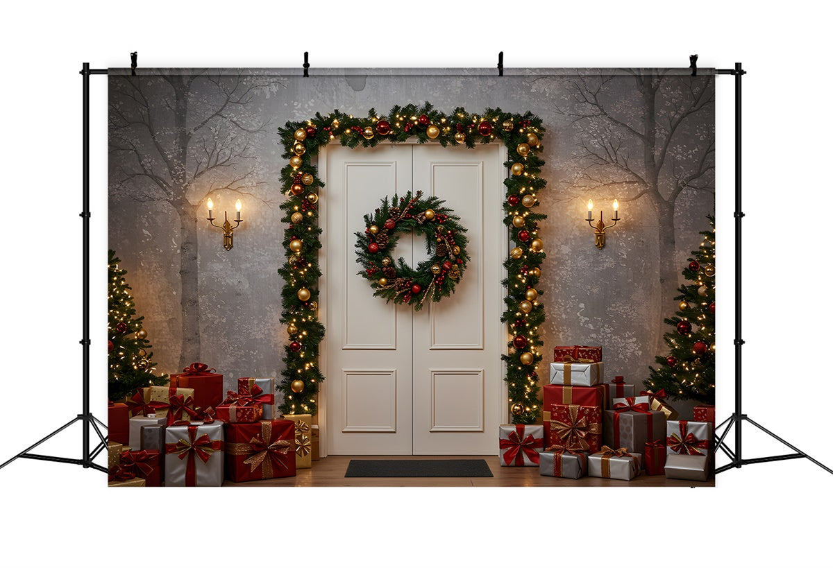 Christmas Backdrops Winter Entryway Gifts Backdrop By Magali