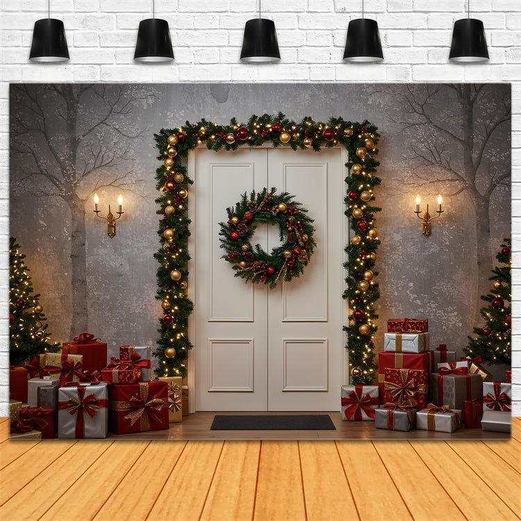 Christmas Backdrops Winter Entryway Gifts Backdrop By Magali