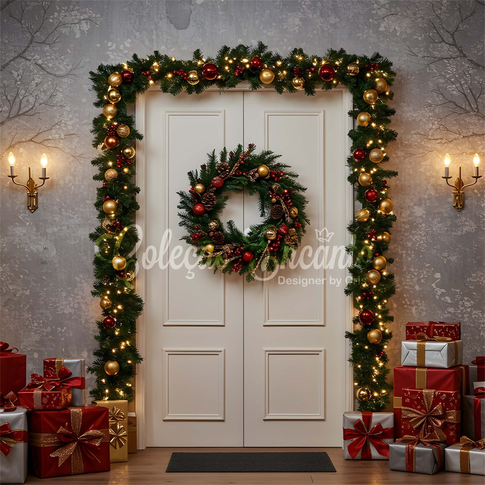Christmas Backdrops Winter Entryway Gifts Backdrop By Magali