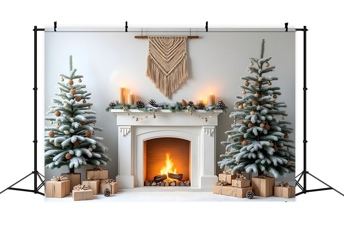 Christmas Fireplace Backdrop Rustic Pine Cone Fireplace Backdrop By Magali