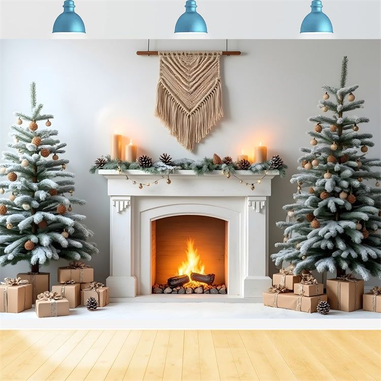 Christmas Fireplace Backdrop Rustic Pine Cone Fireplace Backdrop By Magali