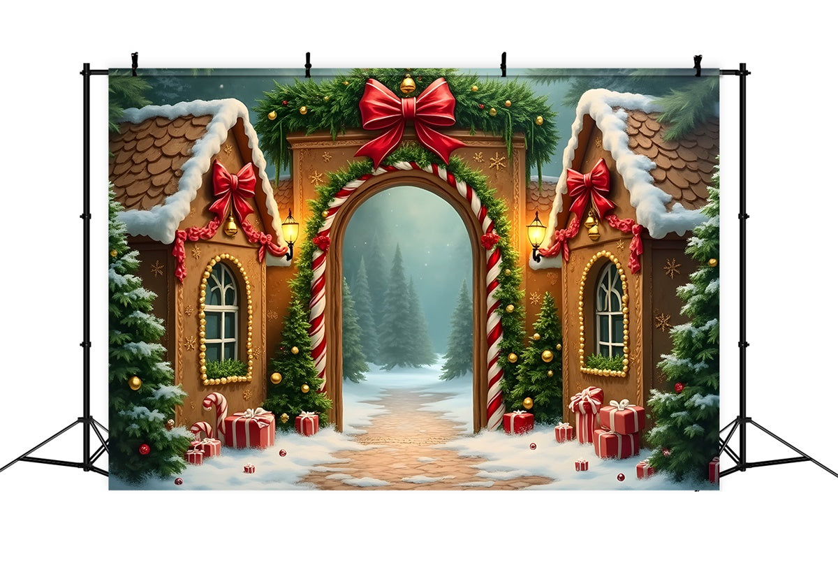 Christmas Village Backdrop Gingerbread Town Bow Backdrop By Magali