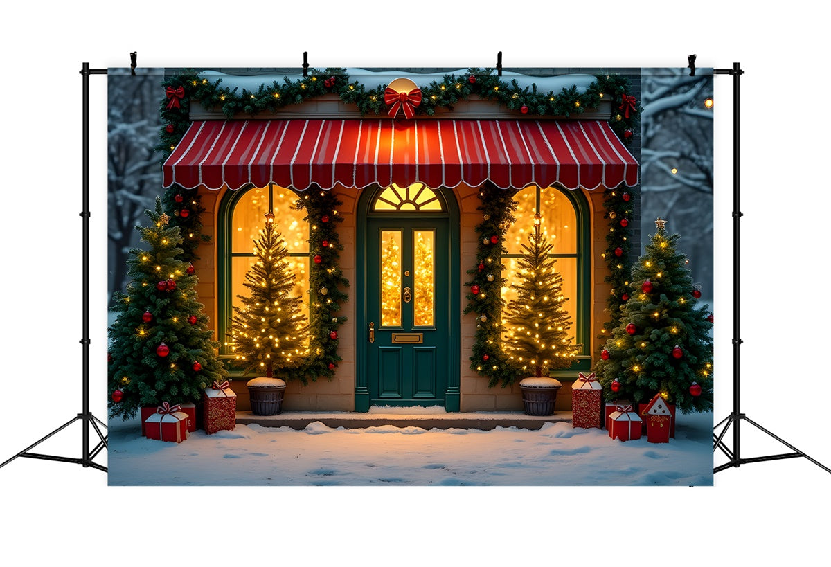 Xmas Backdrop Glowing Tree Window Shop Backdrop By Magali