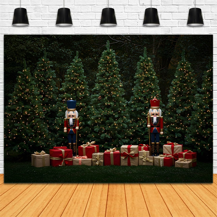 Christmas Tree Backdrop Nutcracker Gift Sparkling Trees Backdrop By Magali