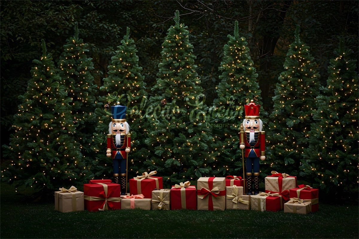 Christmas Tree Backdrop Nutcracker Gift Sparkling Trees Backdrop By Magali