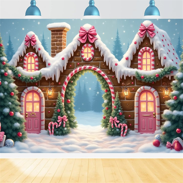 Christmas Village Backdrop Gingerbread Candy Cane Backdrop By Magali