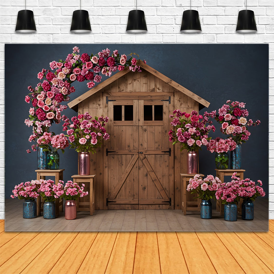 Backdrop Ideas For Mother's Day Pink Floral Barn Door Mother's Day Backdrop Ideas By Magali