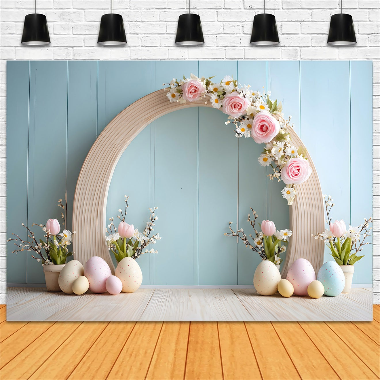 Easter Egg Backdrop Pastel Arch Floral Wall Easter Picture Backdrops By Magali