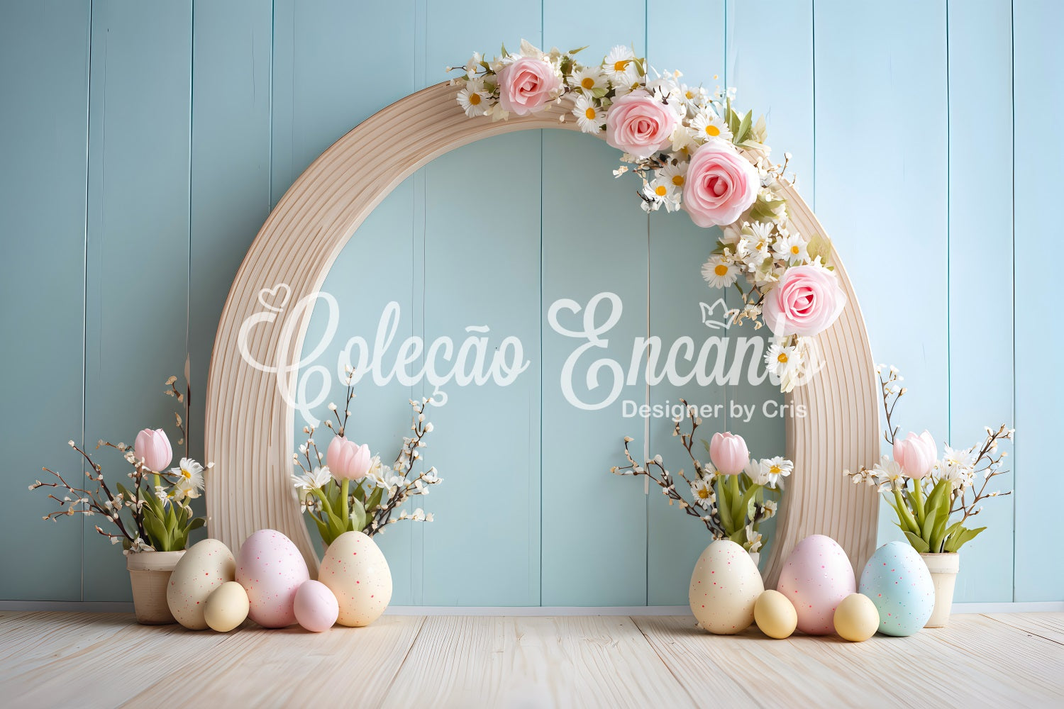 Easter Egg Backdrop Pastel Arch Floral Wall Easter Picture Backdrops By Magali