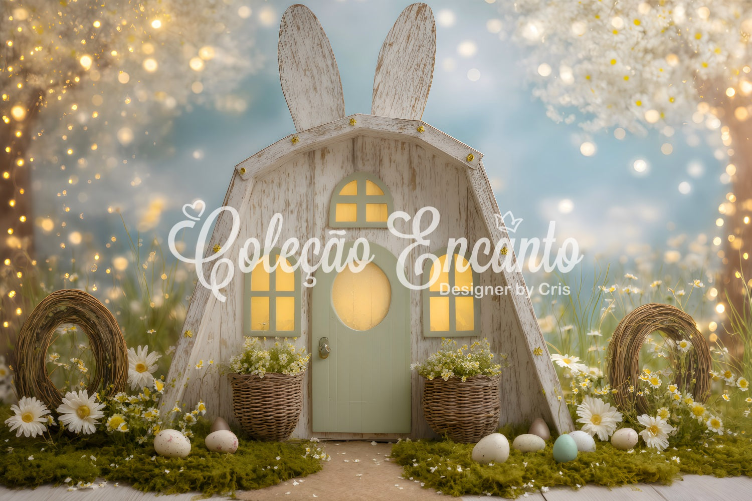 Easter Daisy Backdrop Ears Door Twig Wreaths Easter Backdrop Photos By Magali