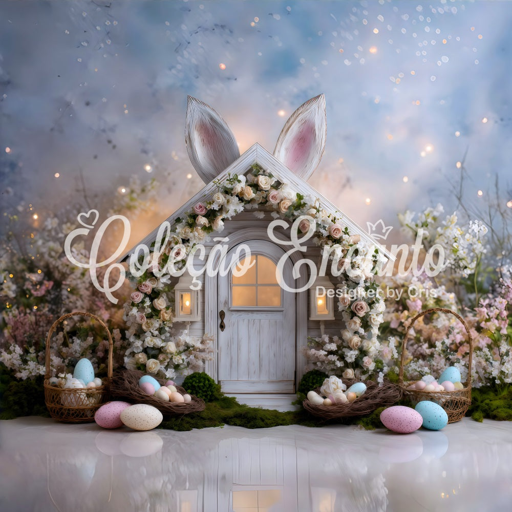 Easter Fairytale Backdrop Floral Bunny Egg Nests Photography Easter Backdrops By Magali