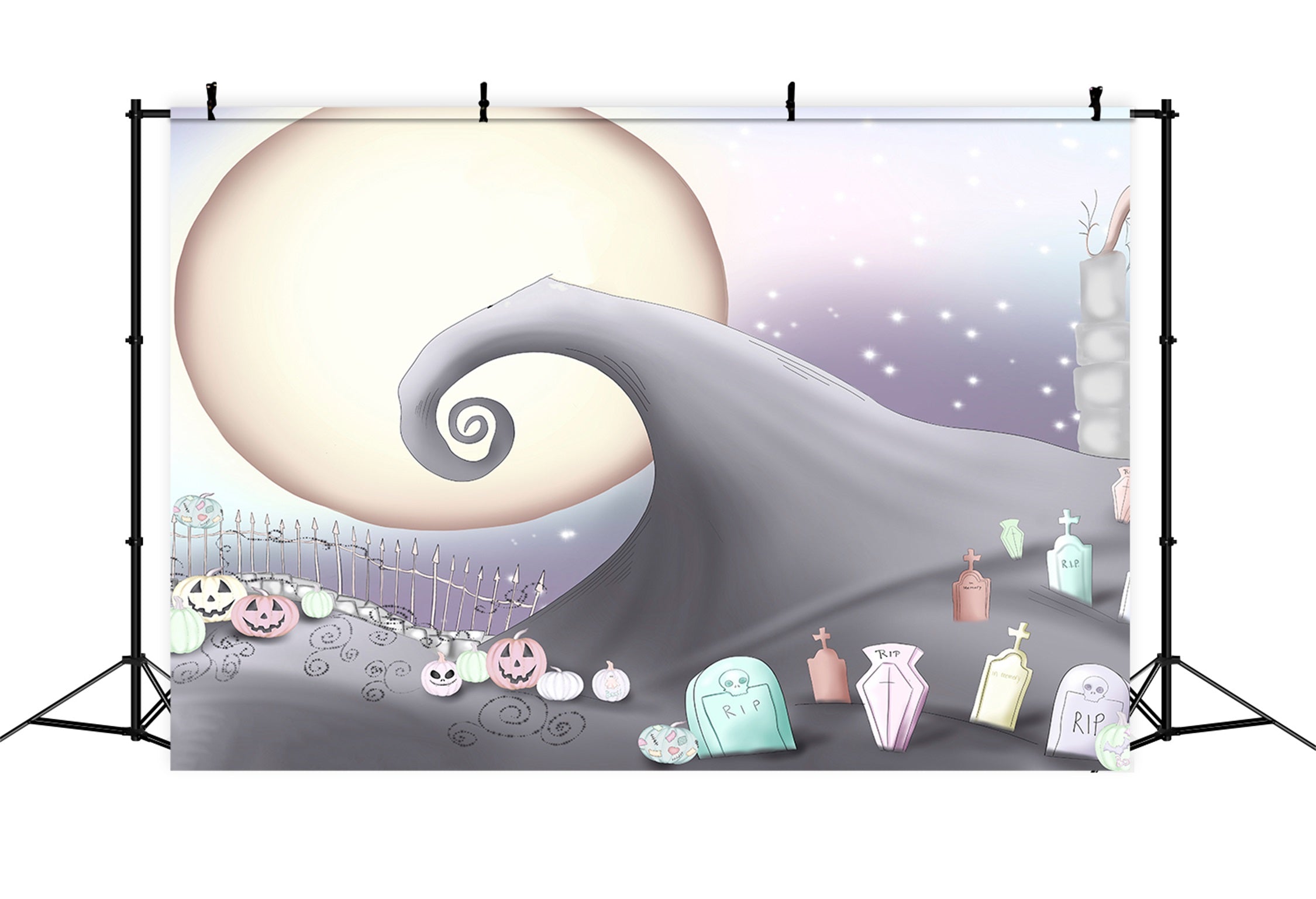 Newborn Backdrops Pastel Graveyard Moonlit Hill Kids Halloween Photo Backdrop By Magali