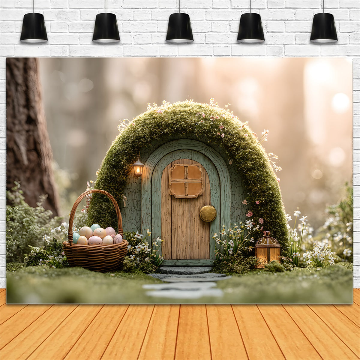 Easter Natural Backdrop Golden Forest Moss Fairy Cottage Backdrop Easter By Magali