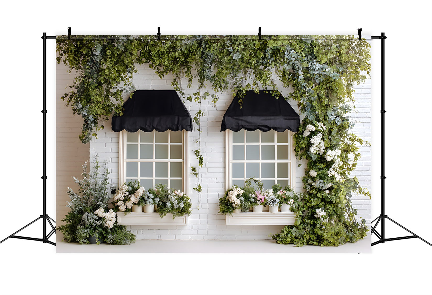 Easter Spring Backdrop Classic White Brick Awning Windows Backdrops For Easter By Magali