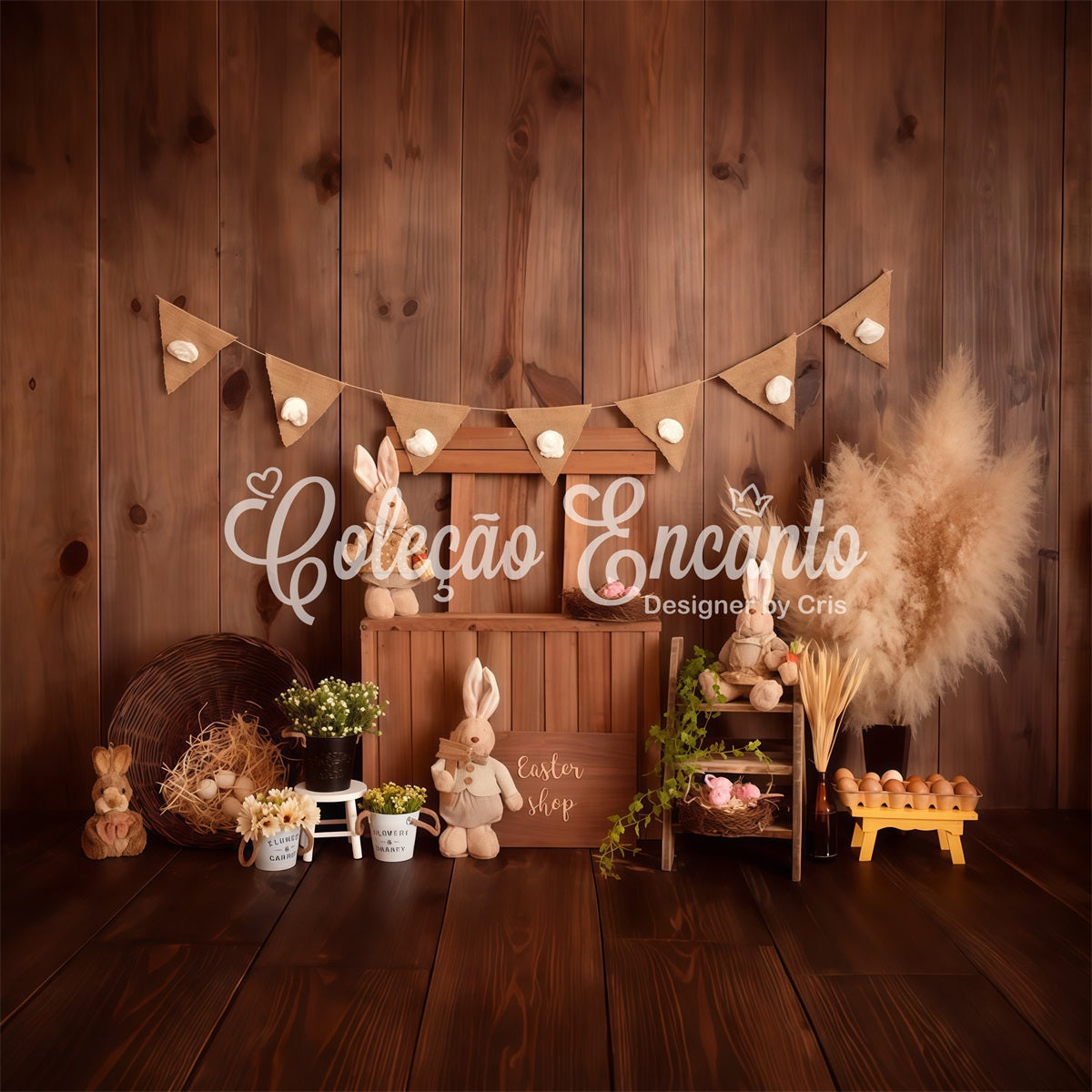 Newborn Backdrops For Photography Rustic Bunny Shop Display Easter Backdrop By Magali