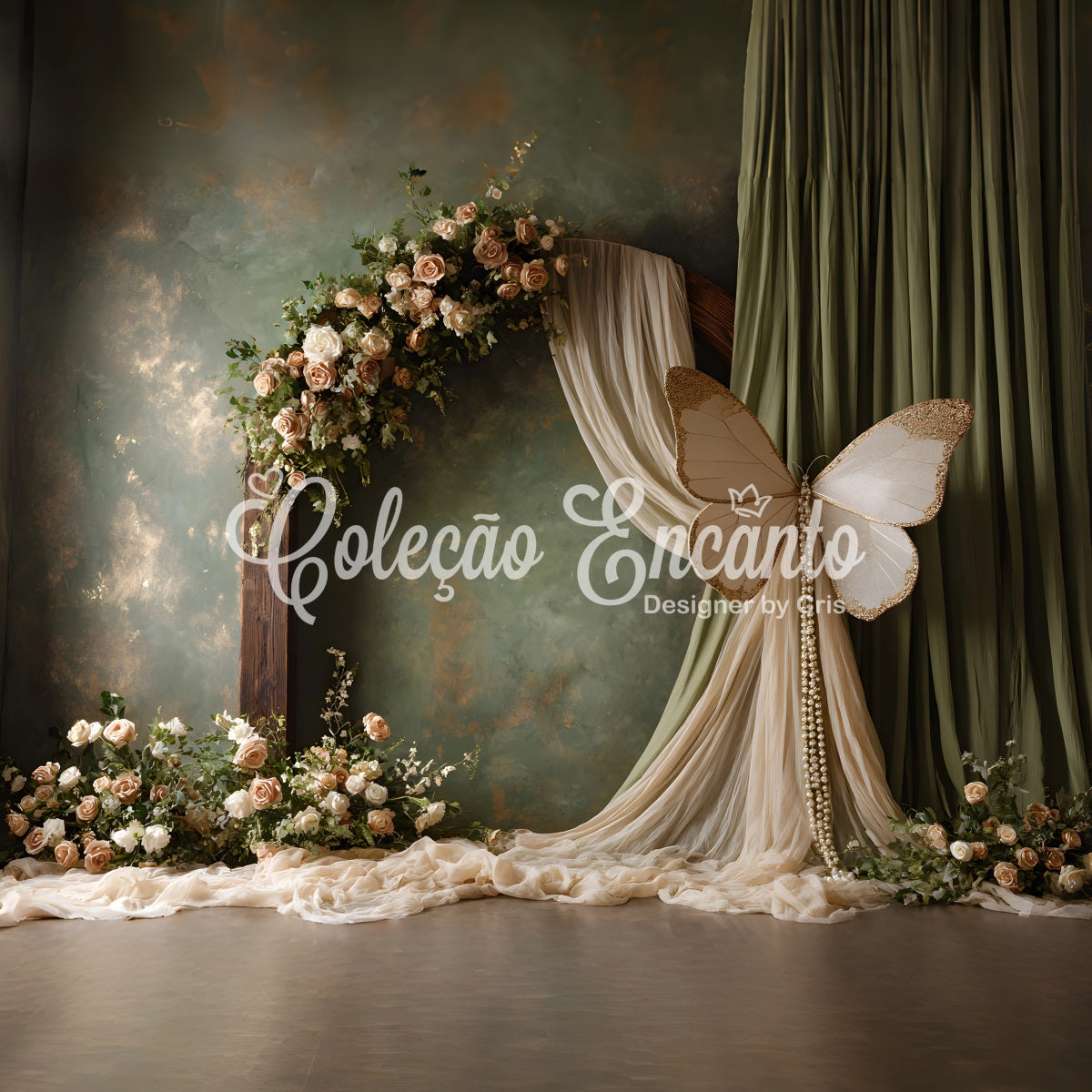 Happy Mother's Day Backdrop Romantic Floral Arch Butterfly Happy Mothers Day Photo Backdrop By Magali
