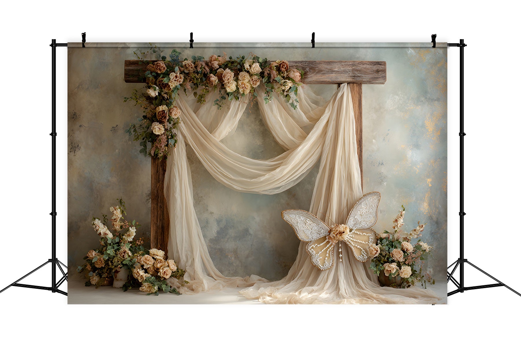 Mother's Day Photo Backdrops Rustic Wooden Arch Flowers Mothers Day Flower Backdrop By Magali