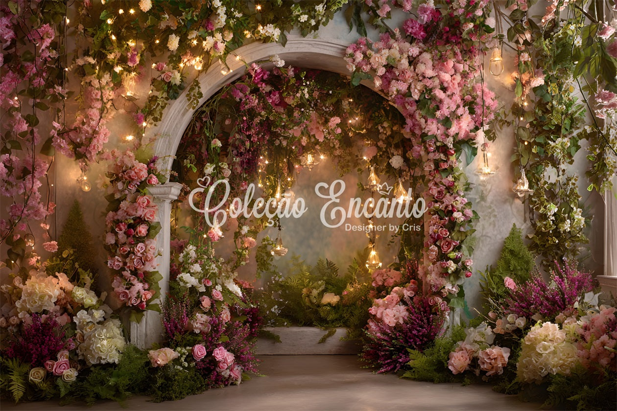 Mothers Day Picture Backdrop Fairy Light Floral Garden Backdrop Mother's Day By Magali