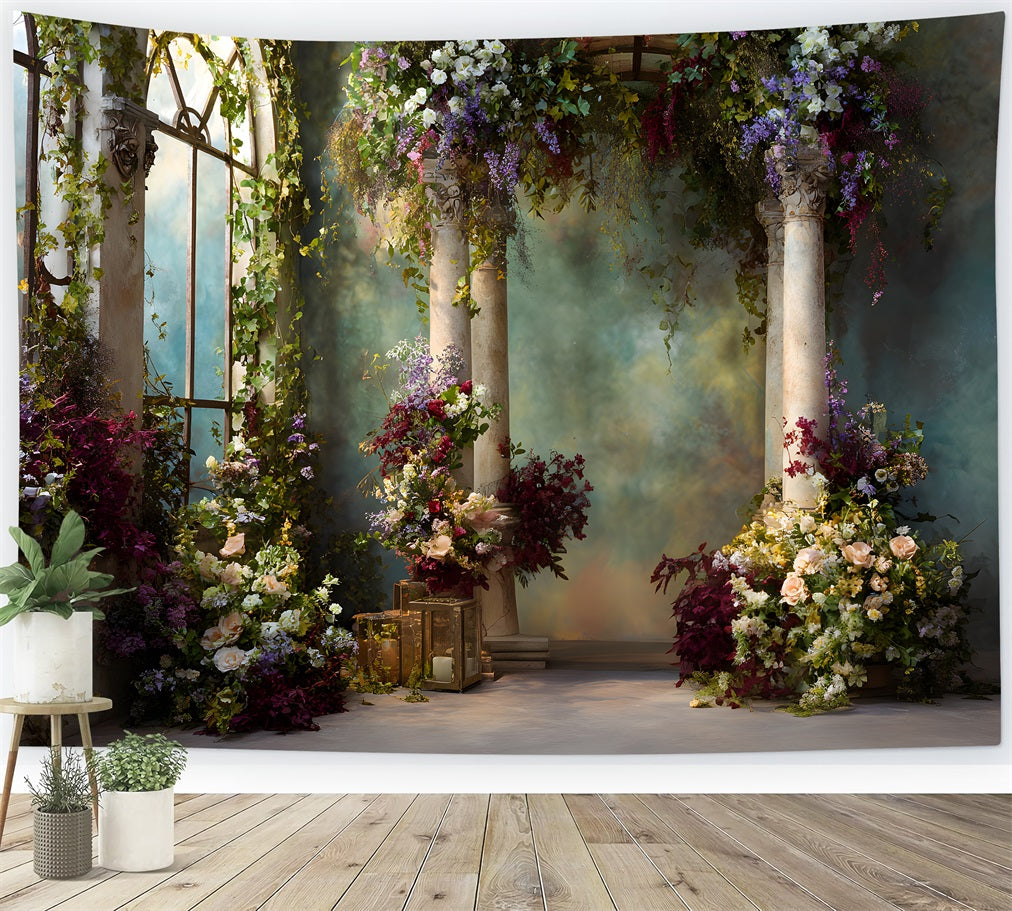 Backdrop Mother Day Romantic Pink Flower Portal Mother's Day Photo Booth Backdrops By Magali