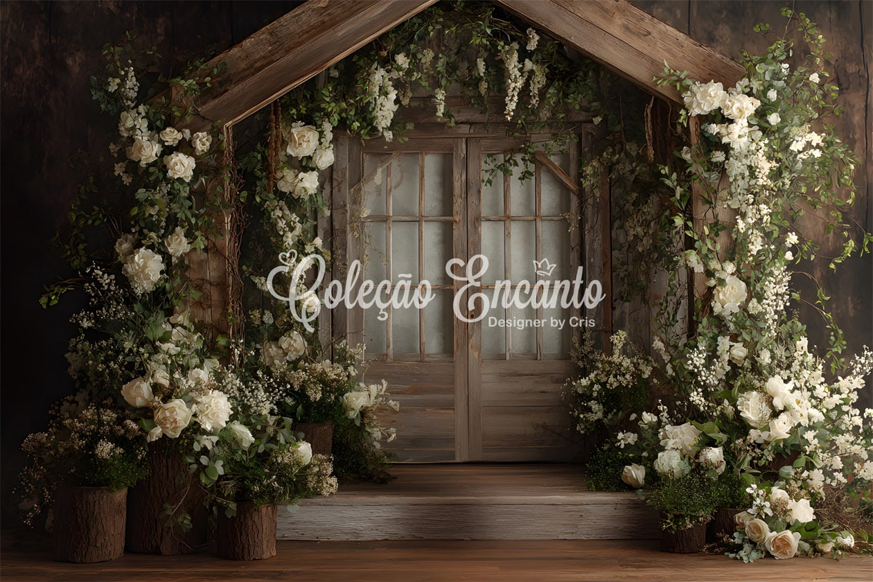 Mothers Day Photo Booth Backdrops Wooden Doorway Fresh Flowers Mother Day Backdrop By Magali