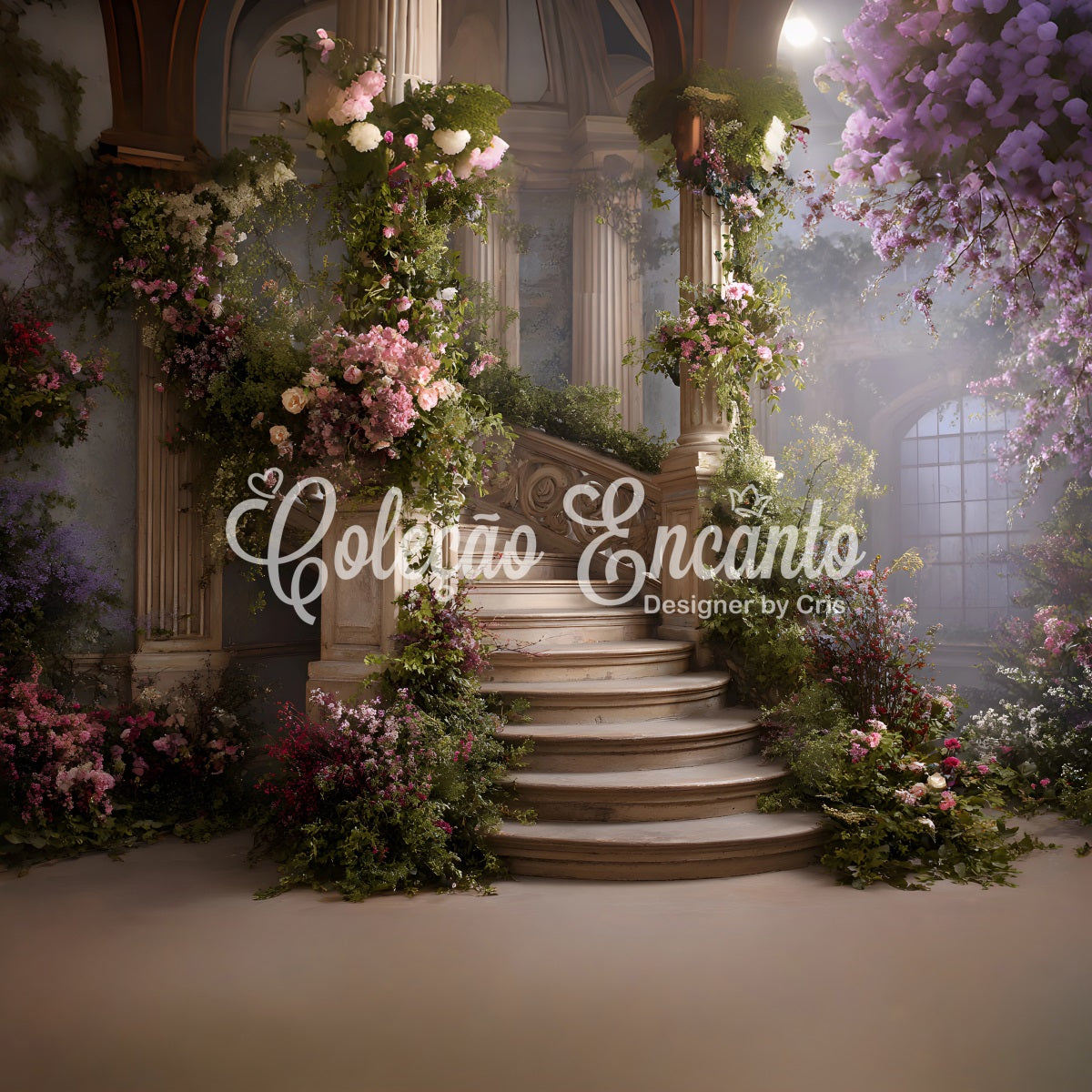 Happy Mother's Day Backdrop Ideas Romantic Floral Staircase Path Mother Day Backdrop By Magali