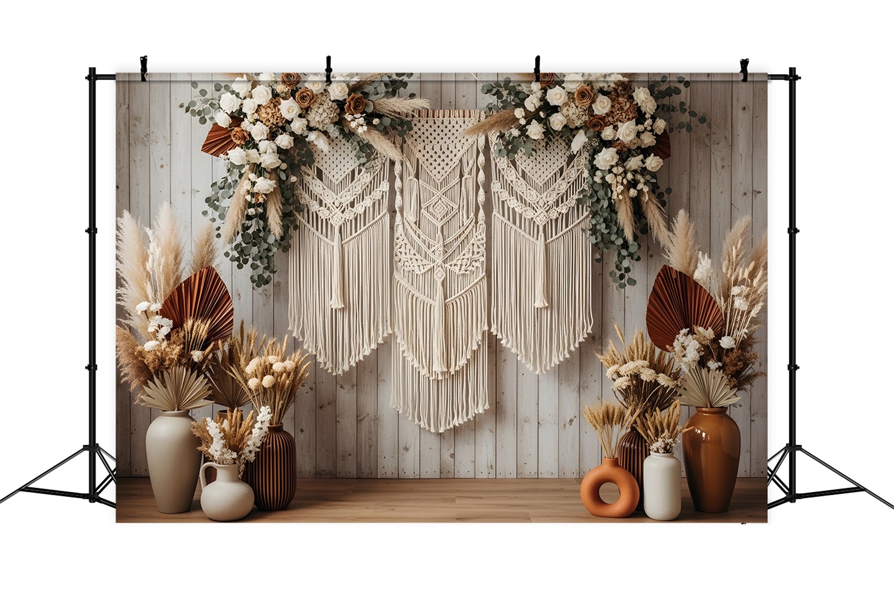 Mother's Day Backdrop Boho Macrame Pampas Floral Wall Photo Booth Mother's Day Backdrop By Magali