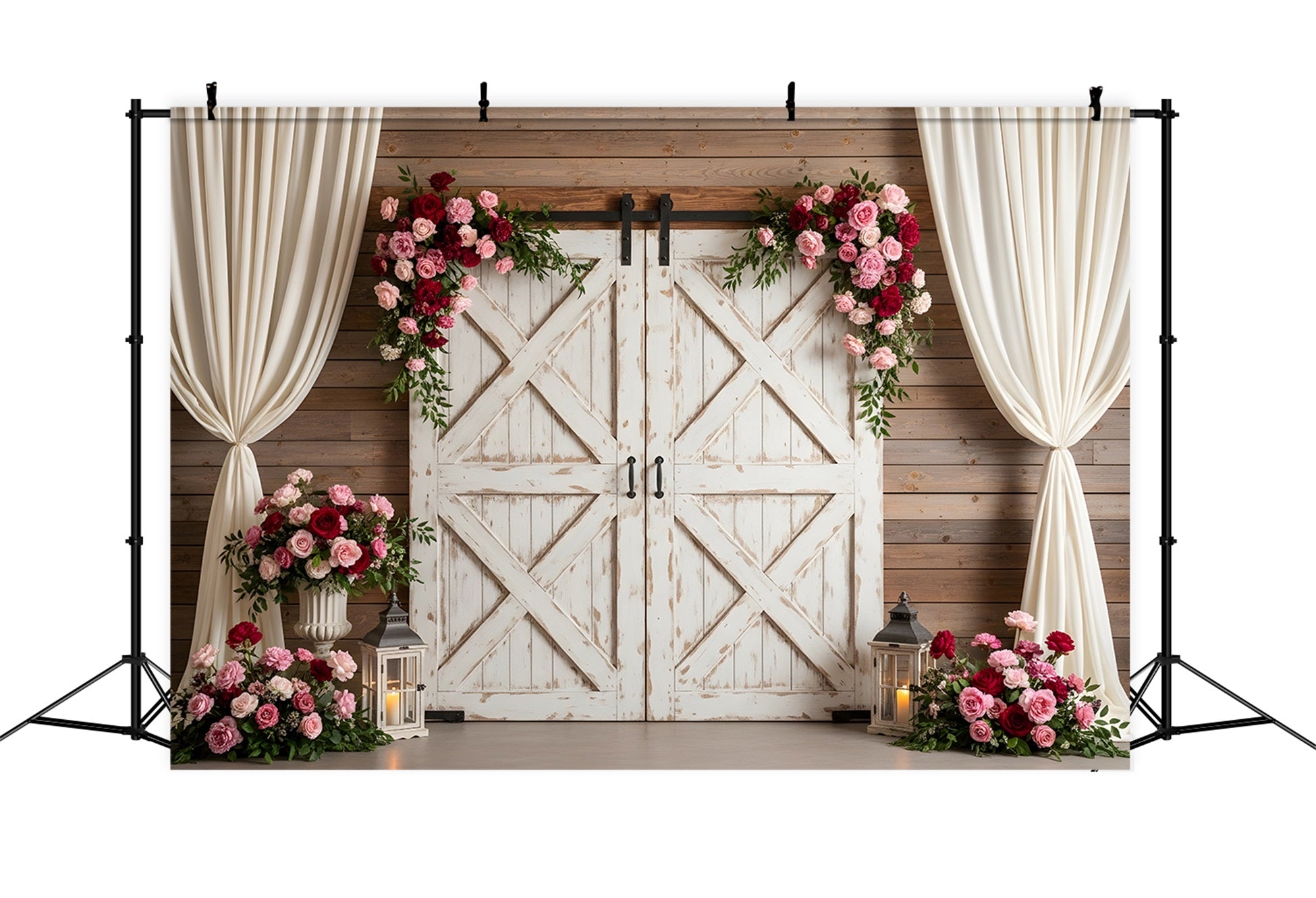 Backdrop Mothers Day Rustic Barn Door Rose Lanterns Backdrop Ideas For Mother's Day By Magali