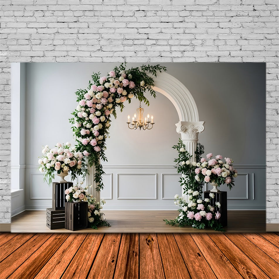 Mothers Day Picture Backdrop Blush Floral Chandelier Arch Frame Mother's Day Backdrops By Magali