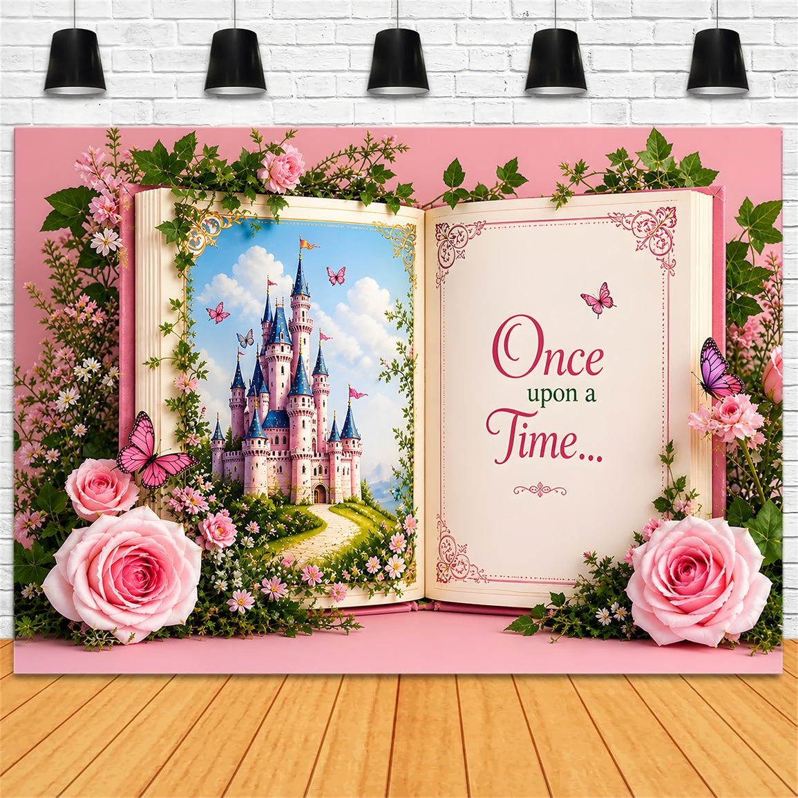Backdrop for Newborn Photography Fairytale Castle Storybook Rose Backdrop for Kids CEM65-15