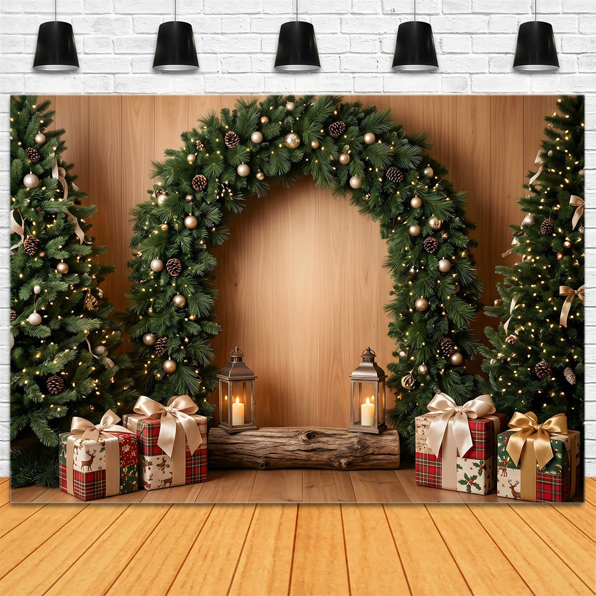 Diy Christmas Backdrop Ideas Woodland Pine Arch Gift Christmas Backdrops For Photos CEM65-194