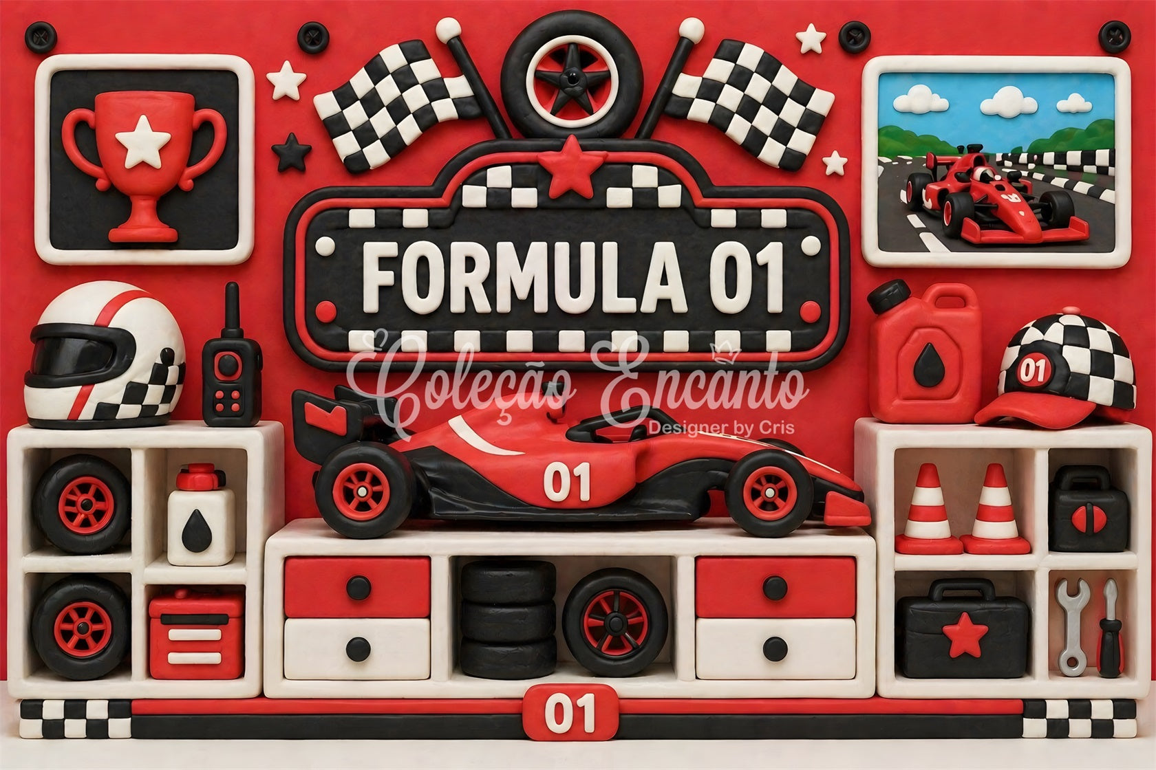 Newborn Backdrops for Photography Red Formula Racing Trophy Wall Kids Backdrop Ideas CEM65-23