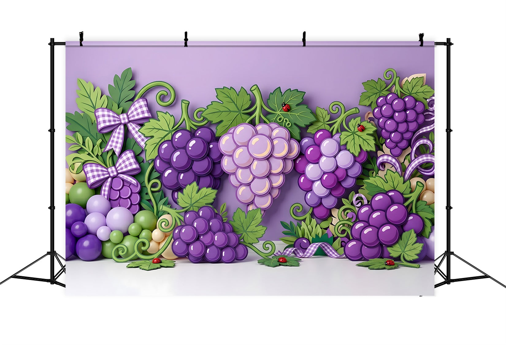 Photo Backdrop Kids Purple Grape Vine Balloon Garland Backdrop Newborn Photography CEM65-30