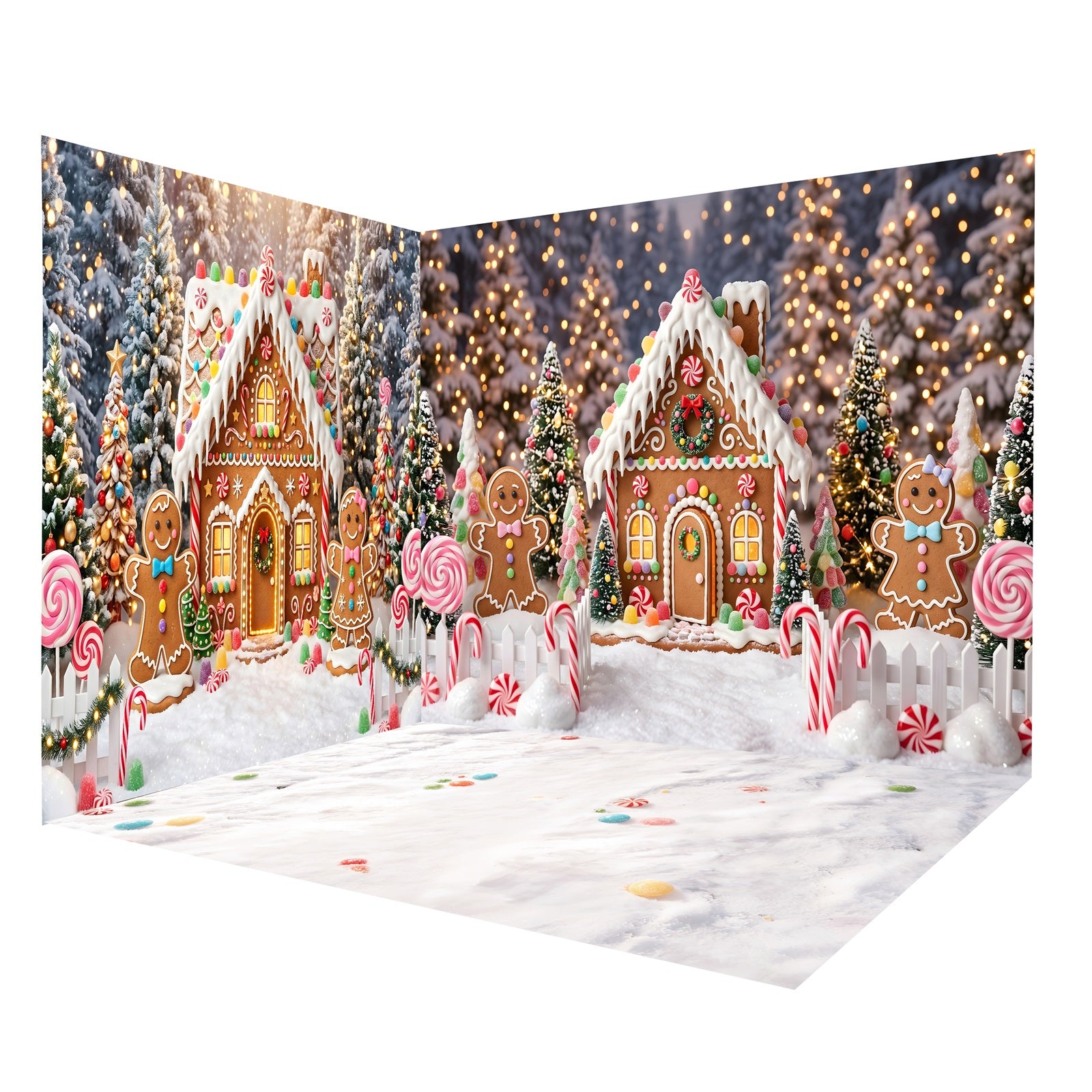 Gingerbread House Backdrop Gingerbread Candy Forest Backdrop Room Set CEMRMS65-10