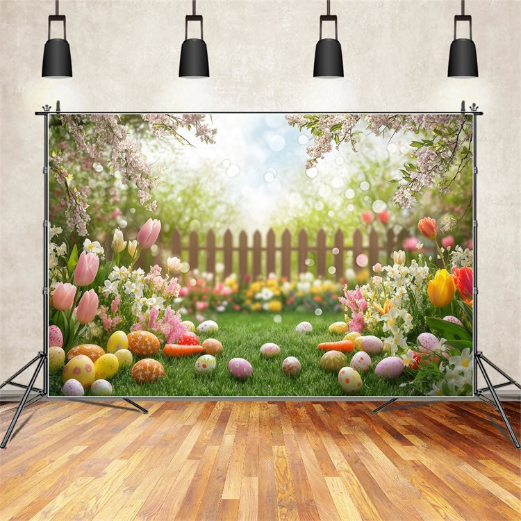 Easter Egg Backdrop Rustic Egg Floral Backdrop CJJ-167