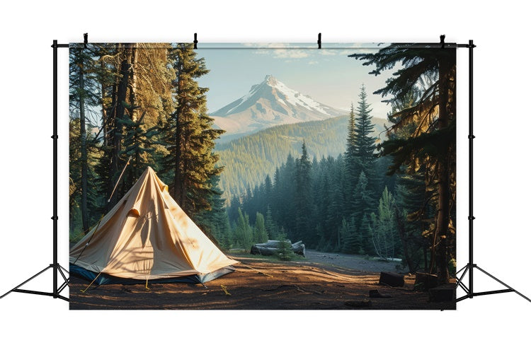 Forest Photo Backdrops Mountain View Serene Camping Backdrop CJJ2-34