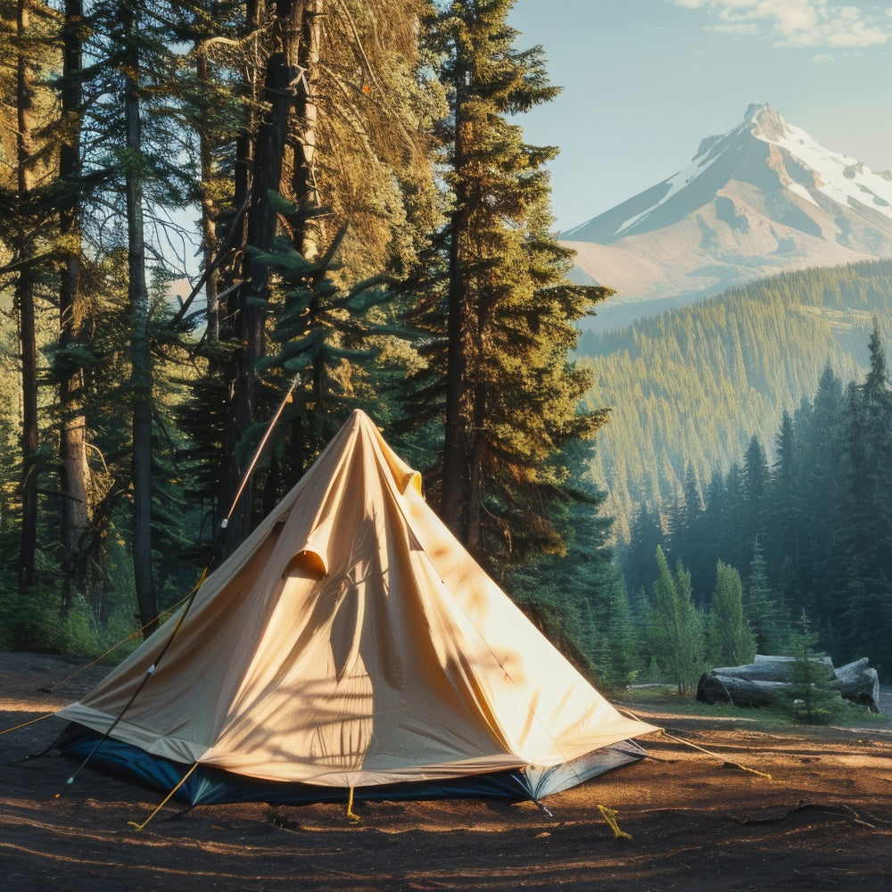 Forest Photo Backdrops Mountain View Serene Camping Backdrop CJJ2-34