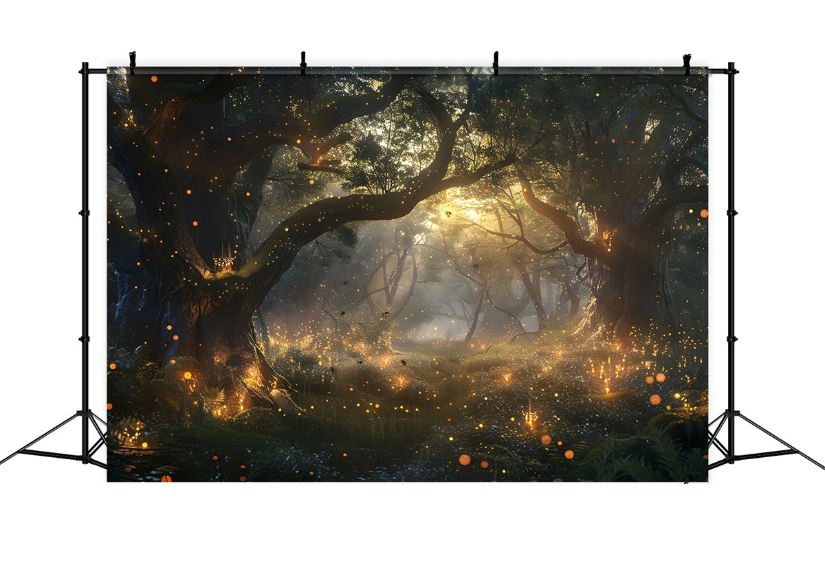 Backdrop Forest Golden Light Firefly Forest Backdrop CJJ2-36