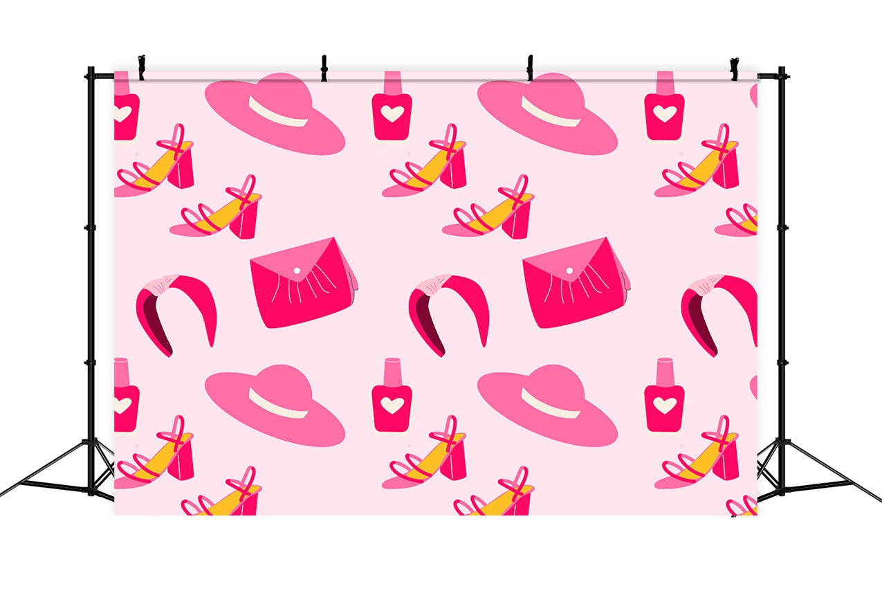 Pink Girl Backdrop Pink Glam Fashion Accessories Backdrop CJJ2-69