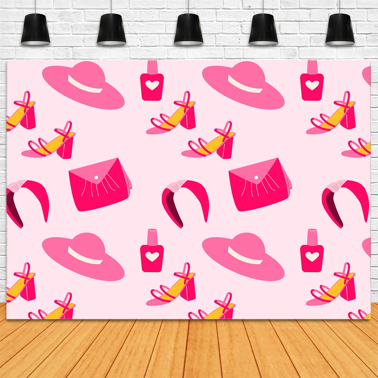 Pink Girl Backdrop Pink Glam Fashion Accessories Backdrop CJJ2-69