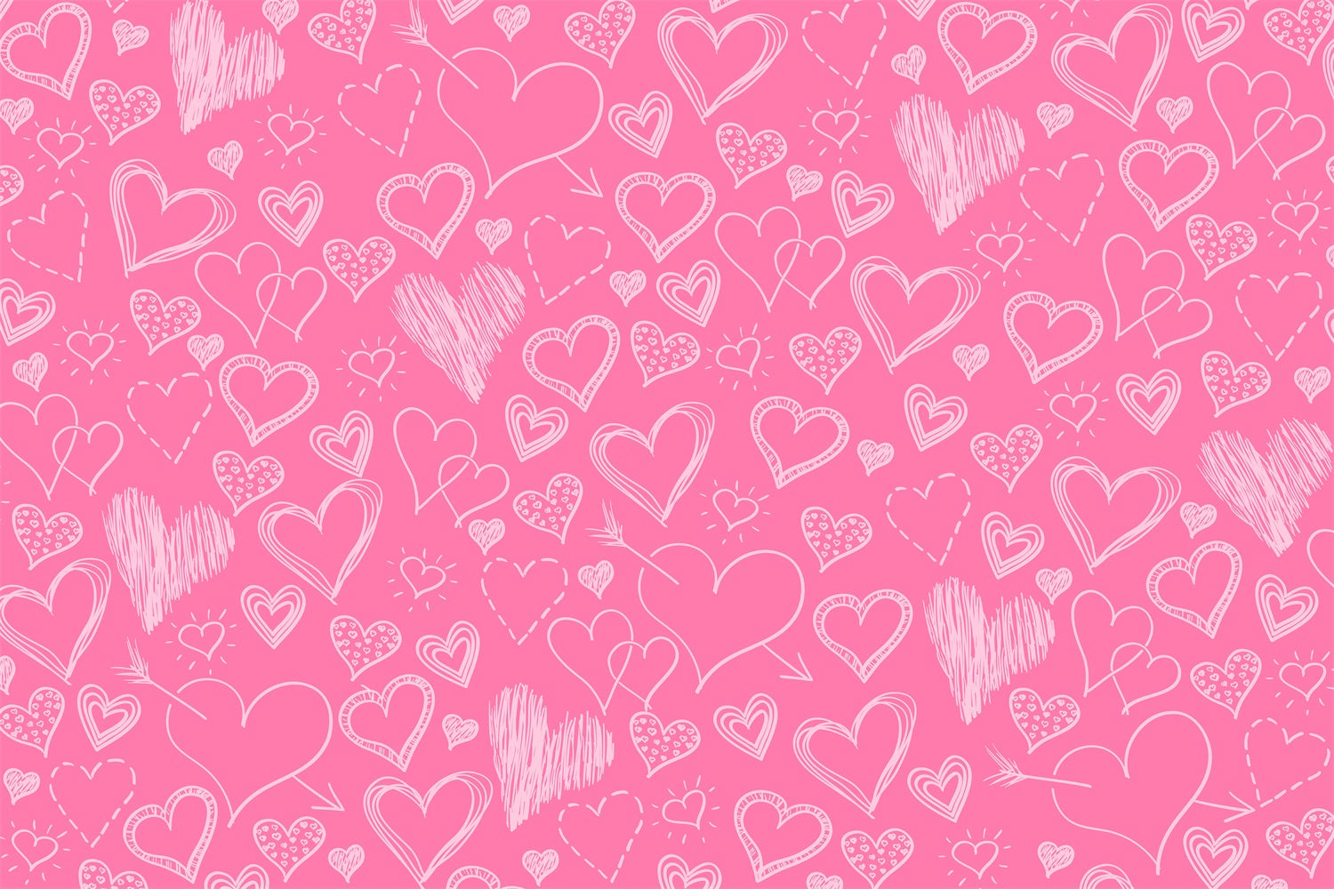 Pink Girl Backdrop Hand-Drawn Pink Hearts Backdrop CJJ2-70