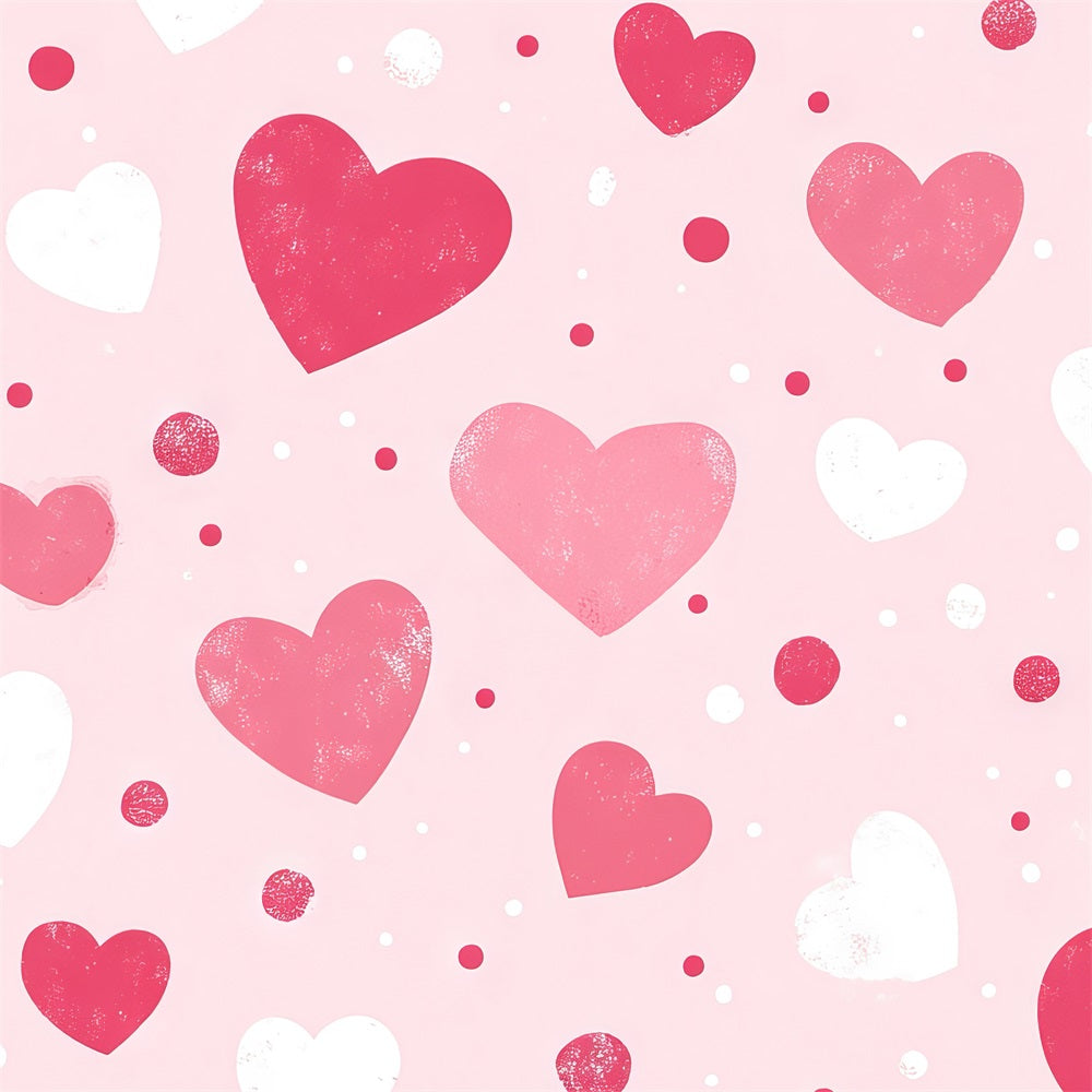 Pink Girl Backdrop Polka Dot Hearts Backdrop CJJ2-73